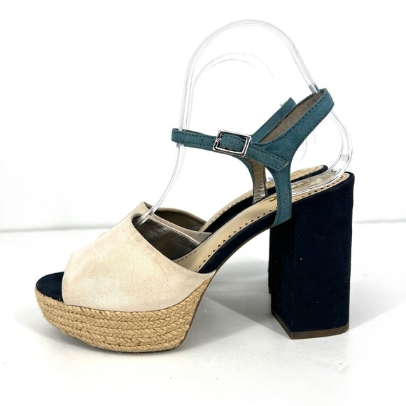 Sam Edelman Shoes - Circus by Sam Edelman Nakita Block Heel Platform Sandals Womens 8 M Blue Cream